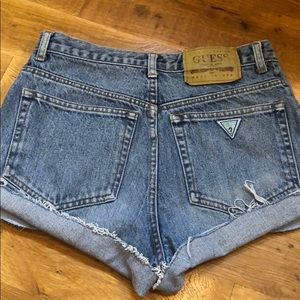 GUESS Vintage Denim Jeans Cutoffs Hi Rise Waisted